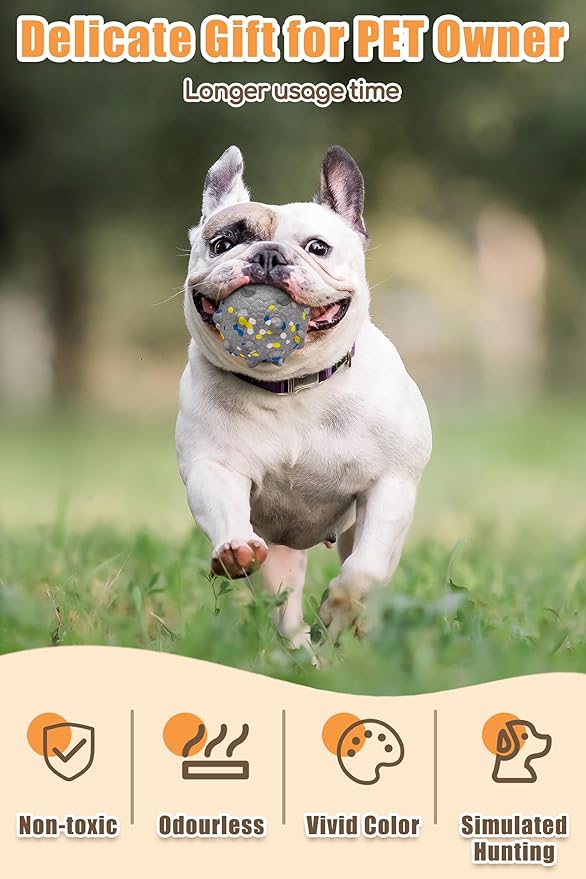 Dog Tennis Balls for Aggressive Chewers, Indestructible Durable Bouncy Interactive Toy for Dogs Fetch Game Lightweight Floating Outdoor Training(4Pcs Medium)
