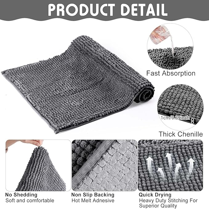 Amylove 4 Pcs Guinea Pig Cage Liner Guinea Pig Bedding Washable Fleece Pee Pads Reusable Small Animals Training Mat Small Animal Sleeping Bed for Bunny Hamster(Dark Gray,14 x 28 Inch)