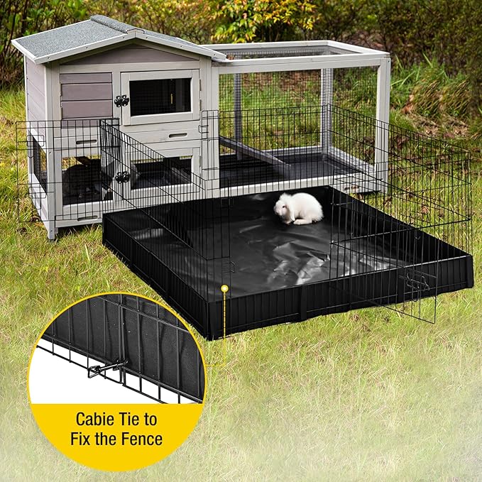 Aivituvin Rabbit Playpen Pet Pen Small Animal Cage with Waterproof Liner - Extension Playpen