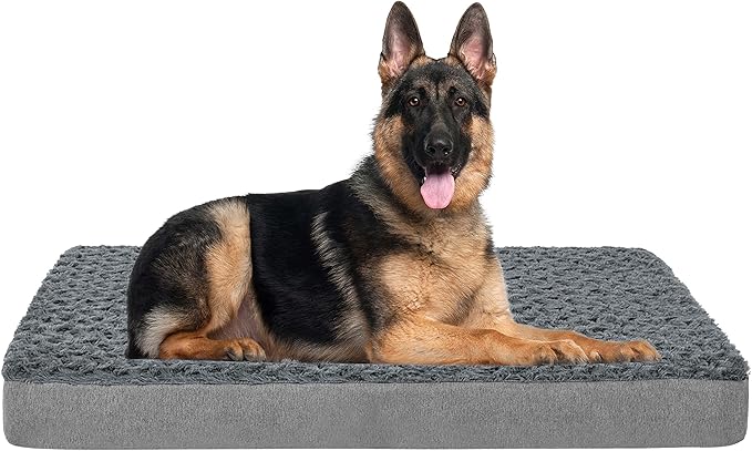 Jumbo Human Dog Bed, Orthopedic Memory Foam Pet Mat, Washable Dog Crate Bed with Cooling Gel, Removable Cover & Waterproof Lining