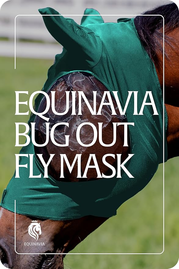 Equinavia Bug Out Fly Mask | Against Flies, Insects, UV Rays - Turquoise - Warmblood