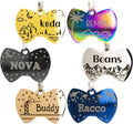 Personalized Dog Tag with 5 Lines of Custom Deep Engraved Durable Stainless Steel Pet ID Name Tag Designer Regular Size Bow Tie