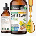 BIO KRAUTER Cats Claw Tincture - Liquid Cats Claw Herb for Immune Support - Alcohol & Sugar Free - Vegan Drops 4 Fl.Oz.