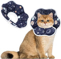 Soft Adjustable Cat Cone Collar, Comfortable Recovery Collar for Cats After Surgery (Dark Blue, Small)