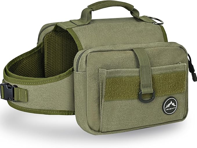 Himal Outdoors Dog Backpack & Saddle Bag, Tactical Hiking Backpack for Large Dogs with Side Pockets & Adjustable Strap