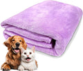 Extra Large Dog Towel Soft Absorbent Bath Pet Towels for Drying Dogs, Elastic Terry Microfiber Soft Towel, Machine Washable, Quick Dry, Multipurpose (L, XL, 2XL) (Purple, L)