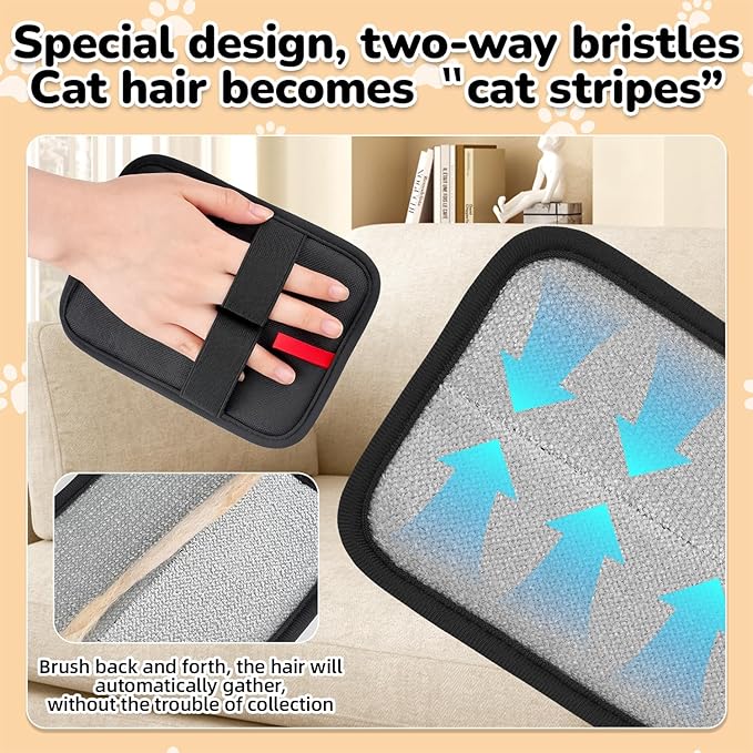 Pet Hair Remover, electrostatic pet Hair Removal Gloves, cat and Dog pet Hair Removal Tools, Suitable for Bed Sheets, Blankets, Clothes, Sofas, Multi-Functional Beauty Gloves -1 Piece