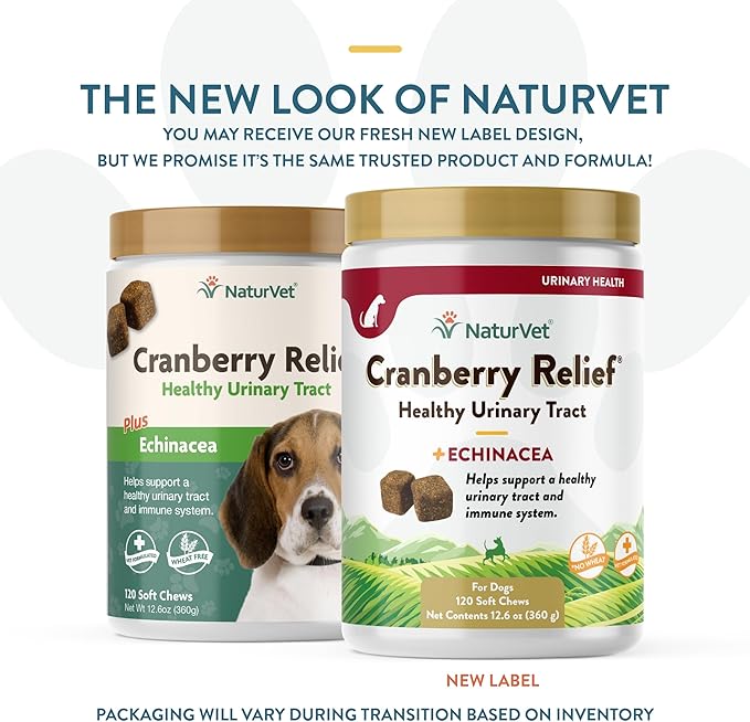 NaturVet – Cranberry Relief Plus Echinacea – Helps Support a Healthy Urinary Tract & Immune System – 120 Soft Chews