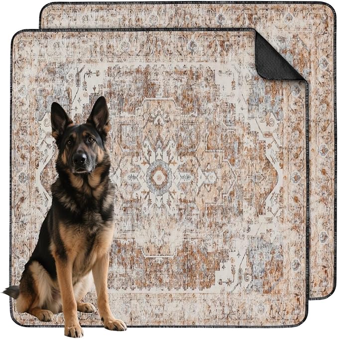 Washable Pee Pads for Dogs 2 Pack, Absorbent Reusable Puppy Pads Waterproof, Leakproof & Non-Slip Whelping Pad, Potty Training Pads for Dogs Playpen Mat 48x48