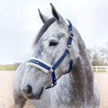 HORZE Howard Soft Fleece Padded Adjustable Polyester Horse Halter - Peacoat Dark Blue - Cob