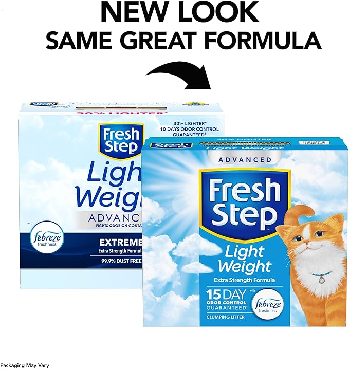 Fresh Step Light Weight Advanced Extreme Cat Litter with Febreze Freshness, Extra Strength Formula Clumping Litter, 25 lbs. (2 x 12.5 lb. Box)