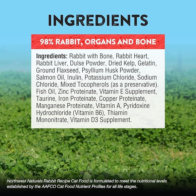 Northwest Naturals Freeze-Dried Rabbit Cat & Kitten Food – Bite-Sized Nibbles – Healthy, Limited, Human-Grade Ingredients, All-Natural, High-Protein Raw Diet – Complete & Balanced, Grain-Free – 11 oz
