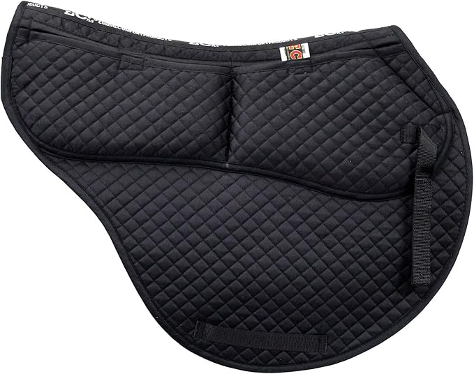 ECP Equine Comfort Products All-Purpose Contoured Correction Saddle Pad with Adjustable Memory Foam Inserts for Custom Support, Non-Slip, Shock Absorbing, 22” Spine, 19.5” Drop