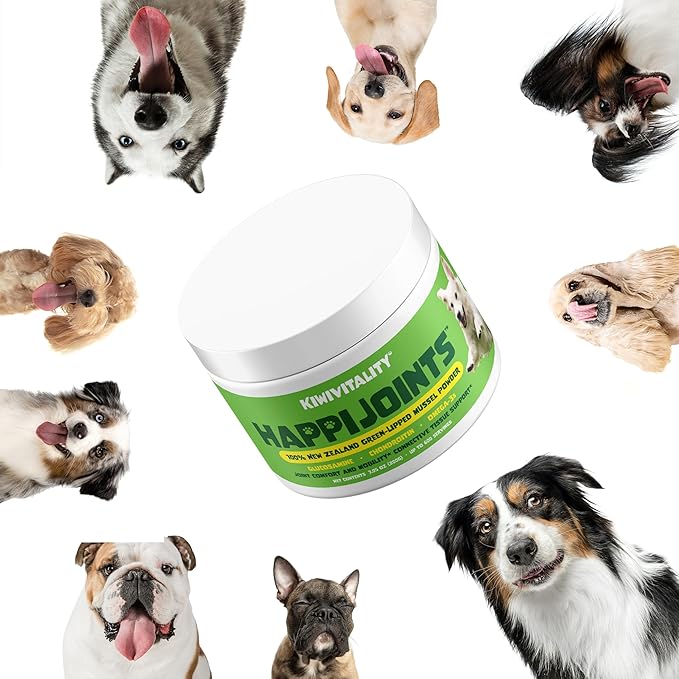 Green Lipped Mussel Powder for Dogs & Cats - Premium Hip & Joint Support for Joints, Tendons, Ligaments (200 Grams, Up to 600 Servings)