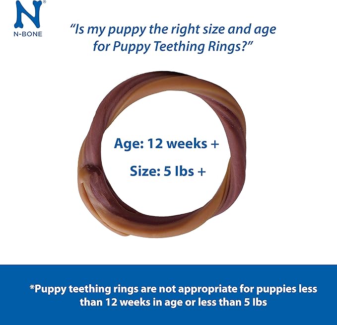 N-Bone Puppy Teething Ring Pumpkin Flavor, 3.6 Oz, 3 Rings