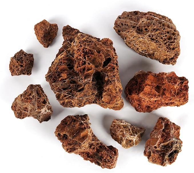 LANDEN Maple Leaves Stone Natural Rocks (18lbs, 3~9 inches,9pcs) for Aquarium, Paludarium, Terrariums, Decorative of Forest Creeks, lakesides, and Streams