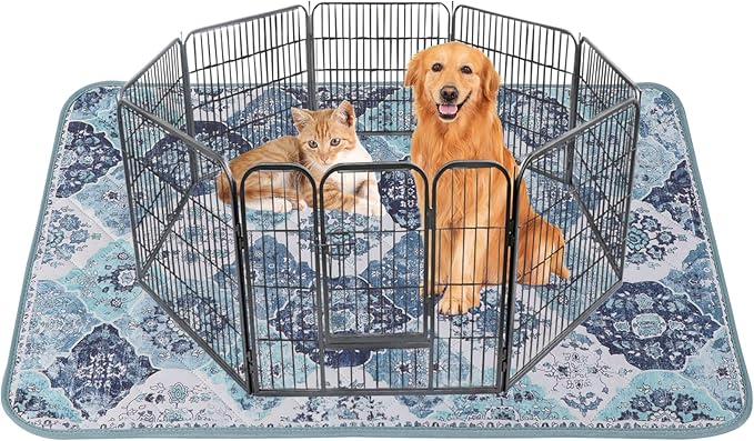 IEUUMLER Washable Pee Pads for Dogs, 1 Pack Reusable Non-Slip Grip, Super Absorbent Waterproof Puppy Pads for Potty Training, Playpen, Crate, Whelping Box EU011 (Blue, 63" x 63")