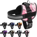 Dogline Dog Harness, Reflective No-Pull Adjustable Vest with Handle for Walking, Training, Breathable, No - Choke Harness for Small, Medium or Large Dogs Room for Patches Girth 22"-28" in Pink Camo