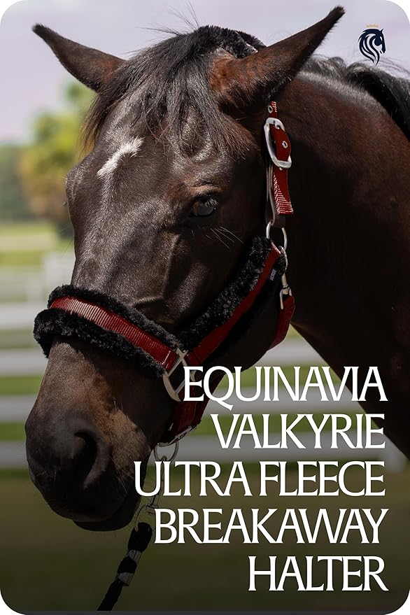 Equinavia Valkyrie Soft Ultra Fleece Padded Adjustable Breakaway Horse Halter - Wine Red/Black - Warmblood