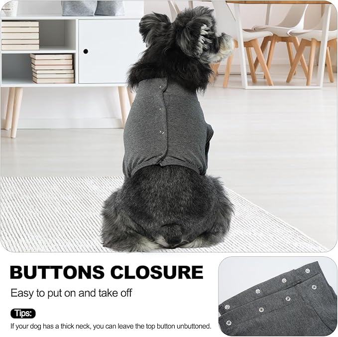 IDOMIK Dog Recovery Suit, Dog Surgery Recovery Suit Front Legs, Comfy Joint Leg Sleeves After Surgery, Elbow Braces Protector for Leg Injuries & Joint Pain, Cone Collar Alternatives,Grey,XL