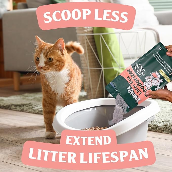 Sprinkle & Sweep Litter Box Deodorizer - Cat Litter Deodorizer Non Toxic and Safe for Kittens - Instantly Eliminates Foul Smells and Urine Odors (Pack of 4)