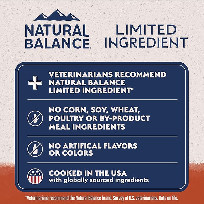 Natural Balance Limited Ingredient Adult Grain-Free Dry Dog Food, Salmon & Sweet Potato Recipe, 4 Pound (Pack of 1)