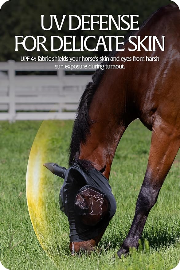 Equinavia Bug Out Fly Mask | Against Flies, Insects, UV Rays - Carbon Grey - Horse