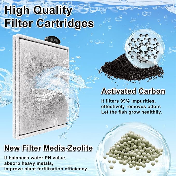 16 Pack Large Filter Cartridges Compatible with Aqueon QuietFlow Filter LED PRO Size 20,30,50,75/Power Filter Size 20,30,50,55/75, E Internal Size 40 Canister Filter