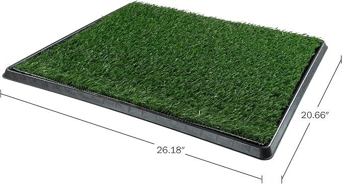 Artificial Grass Puppy Pee Pad for Dogs and Small Pets - 20x25 Reusable 3-Layer Potty Training Pad with Tray - Dog House and Pet Supplies by PETMAKER