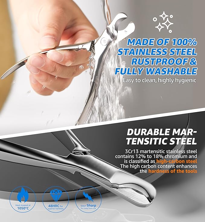 Pet Nail Clippers for Cats & Small Medium Dogs Puppies, Cat Nail Trimmer with All-Steel Material, Extra-Sharp Durable Blades, Ergonomic Handle, Professional Grooming Tool with Free Nail File