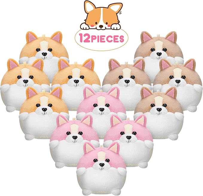 Skylety 12 Pack 5" Mini Dog Stuffed Animals Stuffed Puppies Bulk Small Plush Dogs Cute Soft Plush Toy Birthday Gift