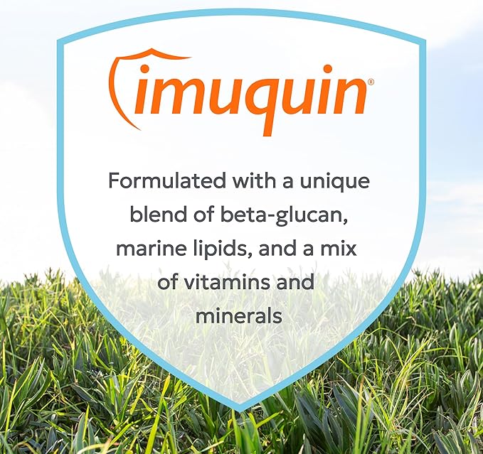 Nutramax Imuquin Immune Health Supplement Powder for Cats, with Beta Glucans, Marine Lipids, Vitamins and Minerals, 30 Packets, Updated Version