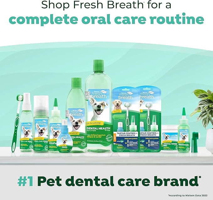 TropiClean Fresh Breath Dental Foam Spray for Dogs & Cats | Quick Breath Freshener and Teeth Cleaning Solution | Made in The USA | 4.5oz.