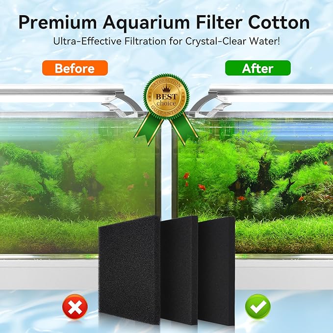 Aquarium Filter Sponge Pad, Filter Media Foam Sponges, Filter Accessories for Fish Tanks and Ponds (18.5"x18.5"x1.6", 20PPI, 1 Pack)