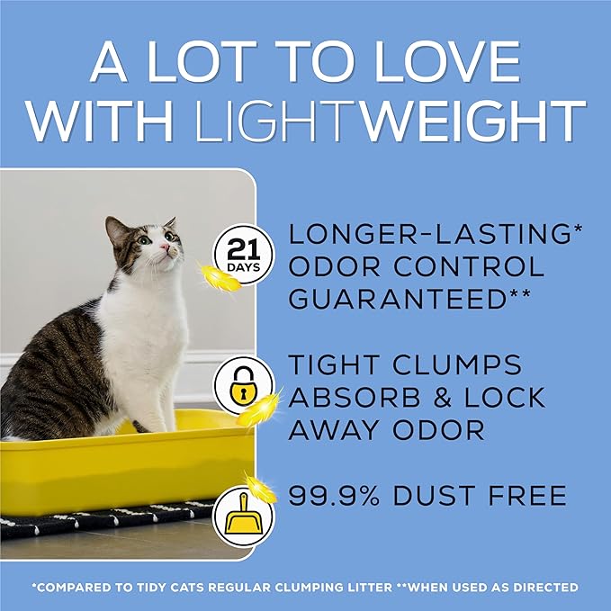 Purina Tidy Cats LightWeight 4-In-1 Strength Multi-Cat, Odor control, Clumping, 99.9 Percent Dust Free Cat Litter - 17 lb. Box