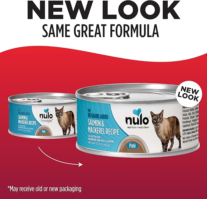 Nulo Salmon & Mackerel Recipe Pate Wet Canned Cat Food, 5.5 Ounce (Pack of 24)