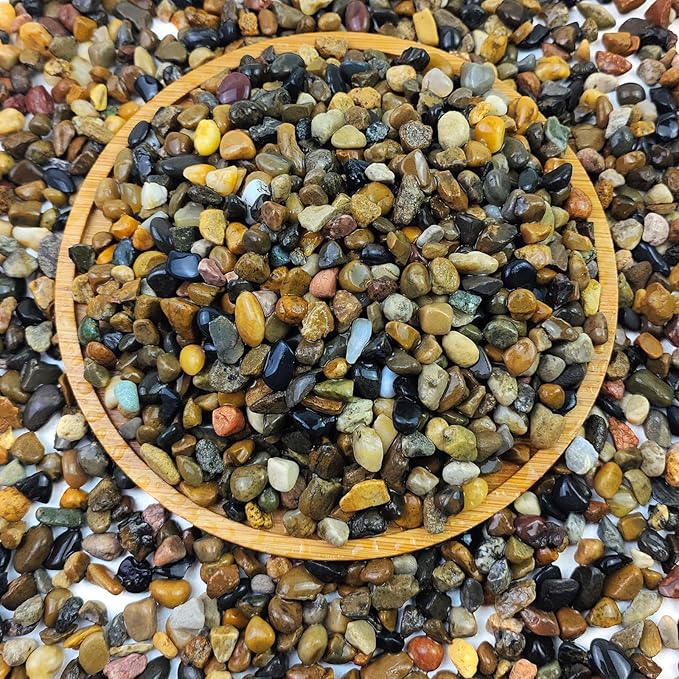 5lbs Aquarium Gravel, Pea Gravel for Indoor Plants,1/4 Inch Decorative River Rocks for Aquarium Succulent Vase Fish Tank Gravel Plant Soil Cover and Outdoor Landscaping Rocks