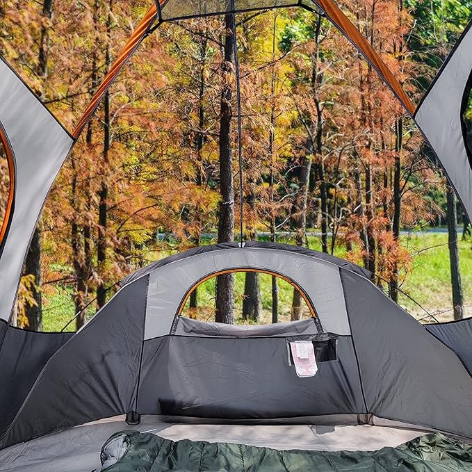 Amazon Basics Camping Tent, 3-Season Dome Design with Rainfly