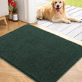 OLANLY Dog Door Mat for Muddy Paws 40x32, Absorbs Moisture and Dirt, Absorbent Non-Slip Washable Doormat, Quick Dry Chenille Mud Mat, Entry Indoor Entryway Carpet for Inside Floor, Blackish Green