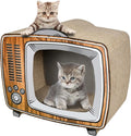 TV Cat Scratcher Cardboard Lounge Bed, Cat Scratching Board, Durable Board Pads Prevents Furniture Damage