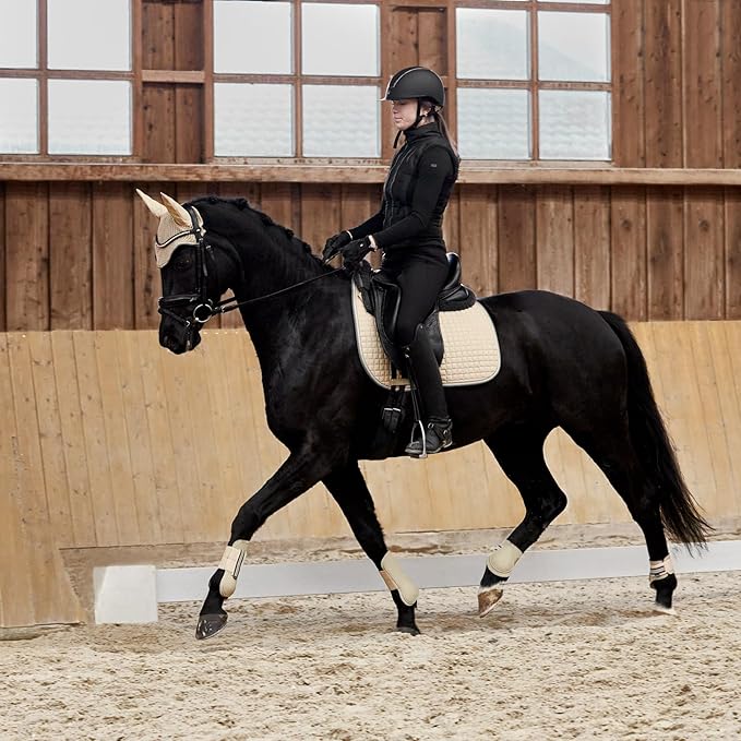 HORZE Adepto Quilted Quick-Dry Dressage Saddle Pad for Horses with Two-Tone Trim