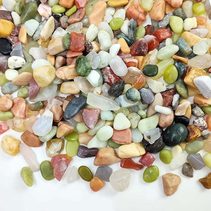 2 Pounds Pebbles for Plants, 3/8 Inch Succulent Rocks, Decorative Polished River Rocks for Plants Indoor, Vases, Cactus Planters, Bird Bath, Craft and Fairy Garden
