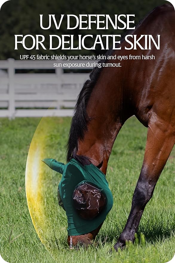 Equinavia Bug Out Fly Mask | Against Flies, Insects, UV Rays - Turquoise - Warmblood