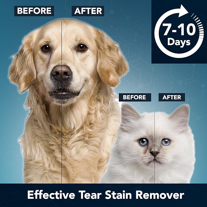 NOVEHA Dog Eye Wipes, Gentle Tear Stain Remover, Eye Hygiene, and Allergy Relief (60 Counts)