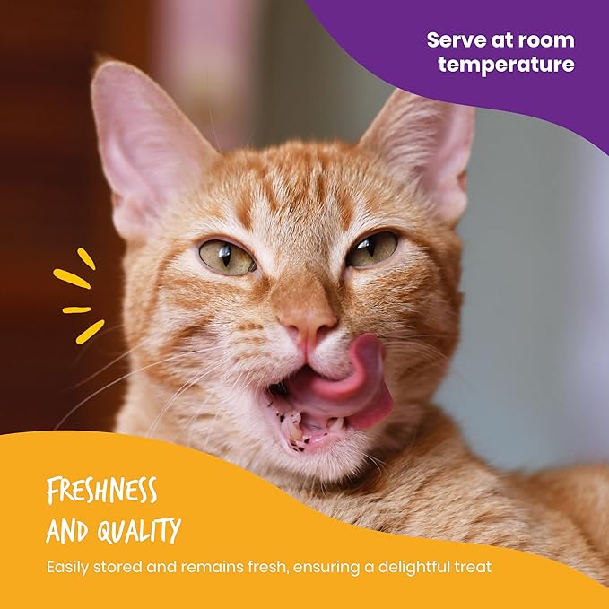 Beefeaters Cat Treats Lickable Puree 1.59oz (12-Pack) – Chicken, Grain-Free, Taurine-Enriched, Ideal for Training & Interactive Feeding