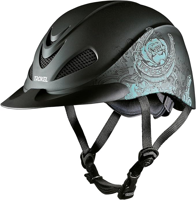 Troxel Rebel Turquoise Rose Helmet
