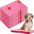 Chumia 8 Pcs 55 x 28 Inches Dog Towels Absorbent Microfiber Bath Drying Towels for Small Medium Large Pets Cat Puppy Shower Cleaning Accessories(Pink)