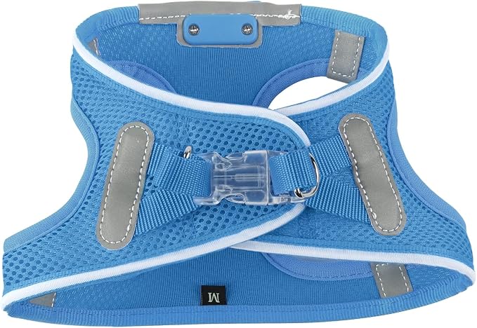 Light Up Dog Harness,Rechargeable LED Dog Harness for Small Medium Large Dogs,Reflective Lighted Safety Vest for Night Walking & Camping,Lightweight & Adjustable,Sky Blue,S