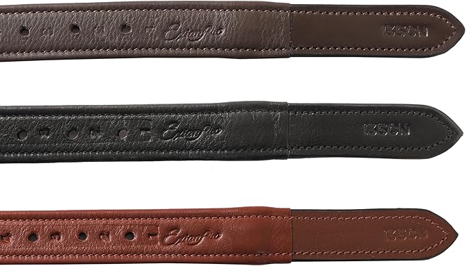 Exion FlexiStrong Stirrup Leathers for English Saddle | Ultra-Soft Cow Calfskin with Nylon Core | 1” Wide Stirrup Leathers for Daily Use | Sizes 48" to 62" | Black, Brown