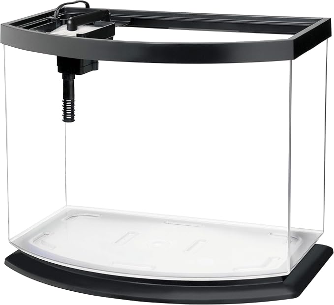 Aqueon LED MiniBow Small Aquarium Fish Tank Kit with SmartClean Technology, Black, 5 Gallon